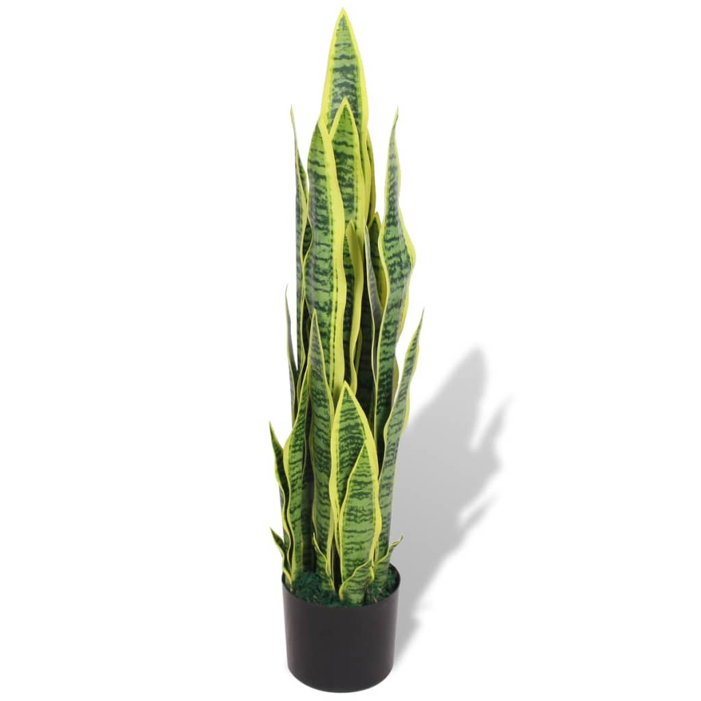 Artificial Sansevieria Plant with Pot 90 cm Green - OLBRIT