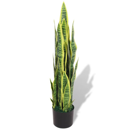 Artificial Sansevieria Plant with Pot 90 cm Green - OLBRIT