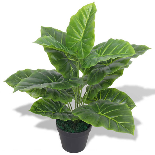 Artificial Taro Plant with Pot 45 cm Green - OLBRIT