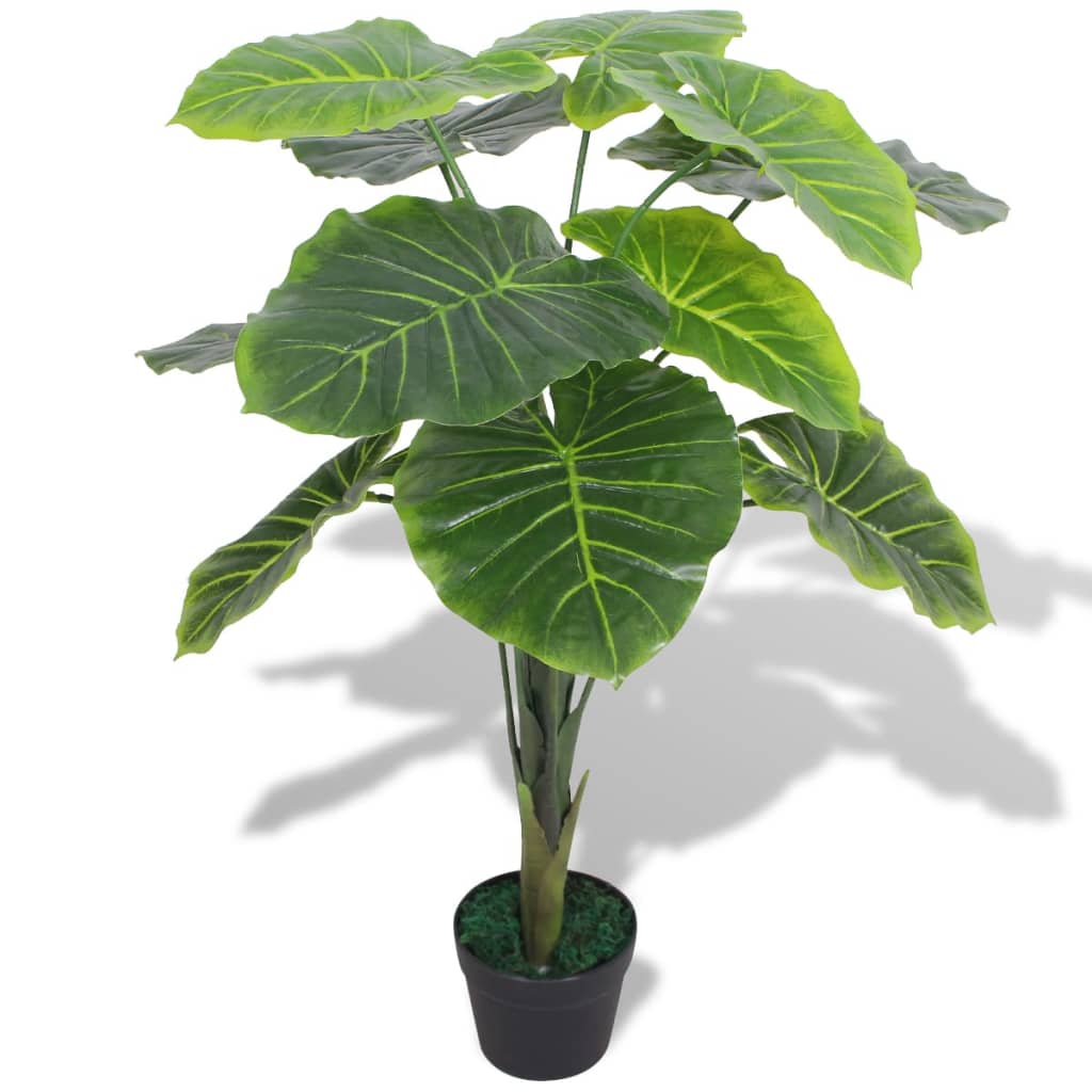 Artificial Taro Plant with Pot 85 cm Green - OLBRIT