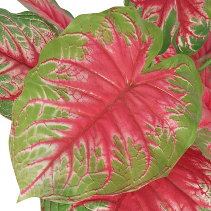 Artificial Caladium Plant with Pot 85 cm Green and Red - OLBRIT