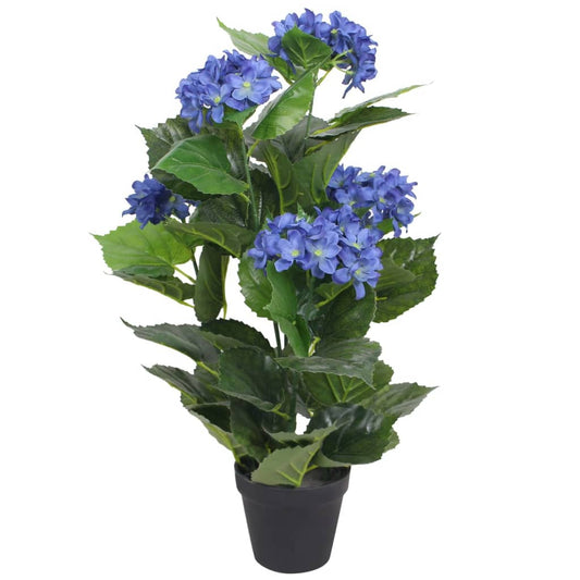 Artificial Hydrangea Plant with Pot 60 cm Blue - OLBRIT