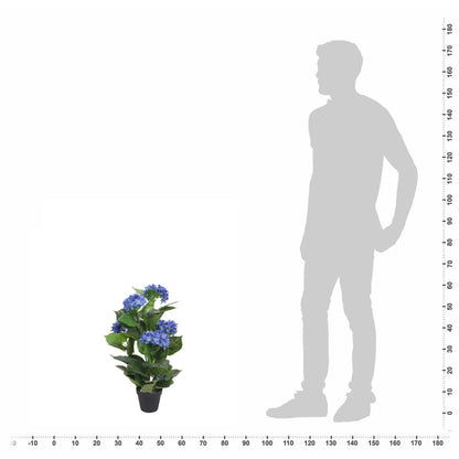 Artificial Hydrangea Plant with Pot 60 cm Blue - OLBRIT