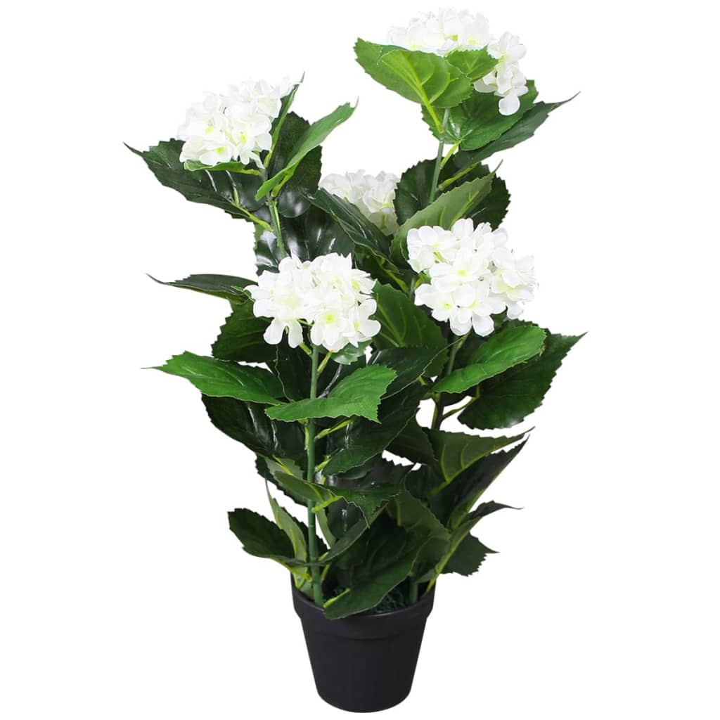 Artificial Hydrangea Plant with Pot 60 cm White - OLBRIT