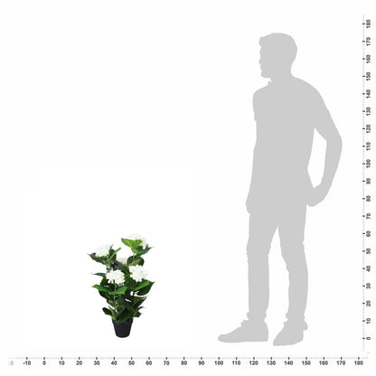 Artificial Hydrangea Plant with Pot 60 cm White - OLBRIT