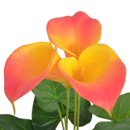 Artificial Calla Lily Plant with Pot 45 cm Red and Yellow - OLBRIT