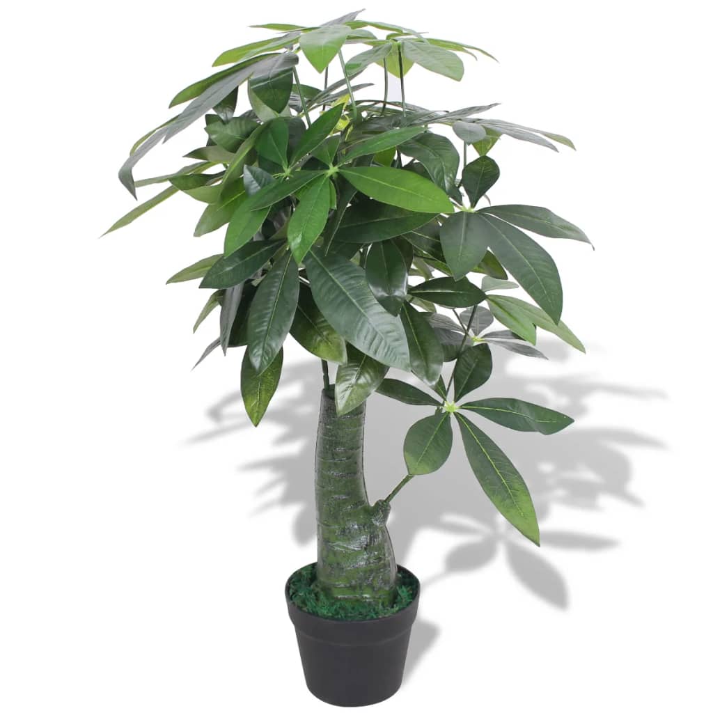 Artificial Fortune Tree Plant with Pot 85 cm Green - OLBRIT