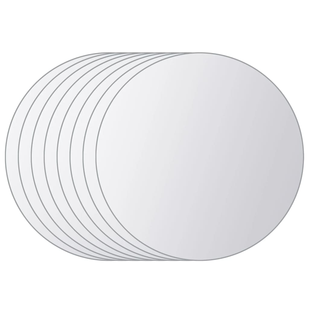 8 pcs Mirror Tiles Round Glass - OLBRIT