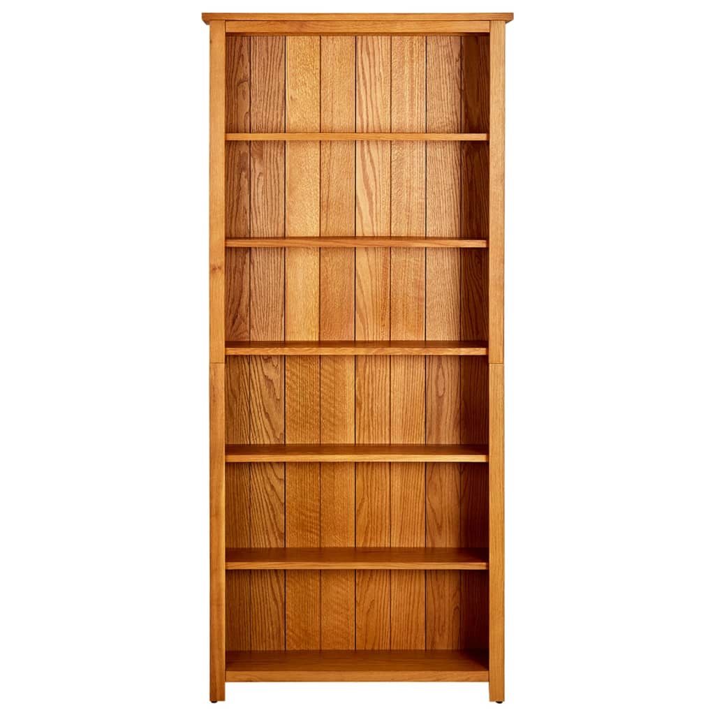 6-Tier Bookcase 80x22.5x180 cm Solid Oak Wood - OLBRIT