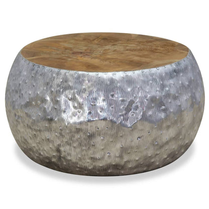 Coffee Table Aluminium Teak 60x60x30 cm - OLBRIT