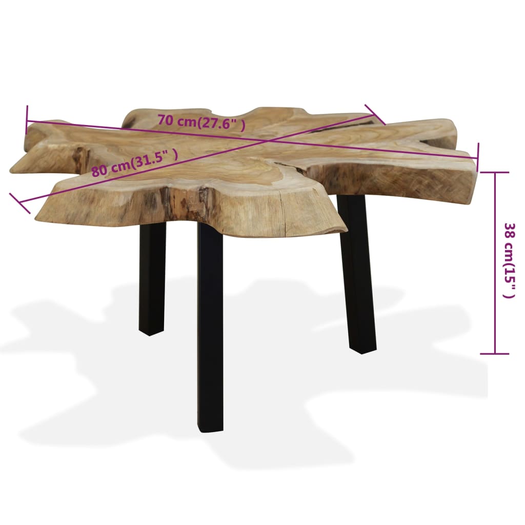 Coffee Table Genuine Teak 80x70x38 cm - OLBRIT