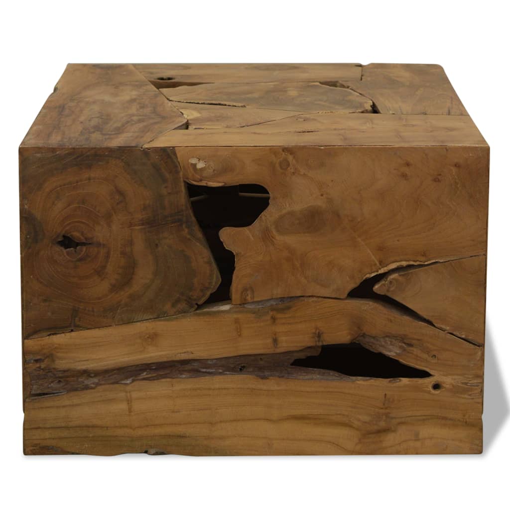 Coffee Table 50x50x35 cm Genuine Teak Brown - OLBRIT