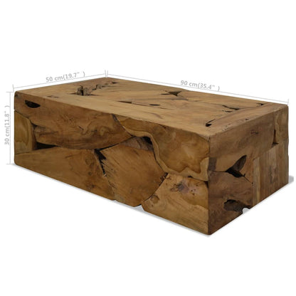 Coffee Table 90x50x30 cm Genuine Teak Brown - OLBRIT