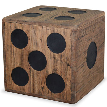 Storage Box Mindi Wood 40x40x40 cm Dice Design - OLBRIT