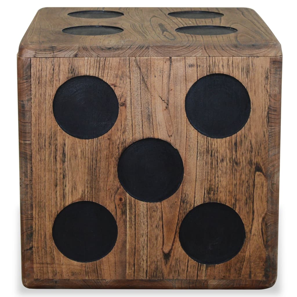 Storage Box Mindi Wood 40x40x40 cm Dice Design - OLBRIT