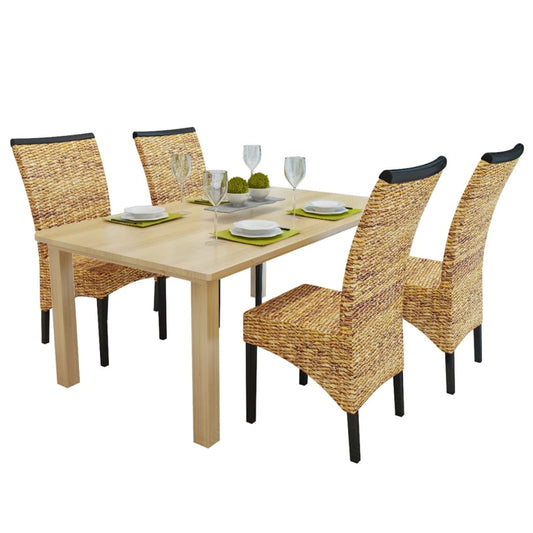 Dining Chairs 4 pcs Abaca and Solid Mango Wood - OLBRIT