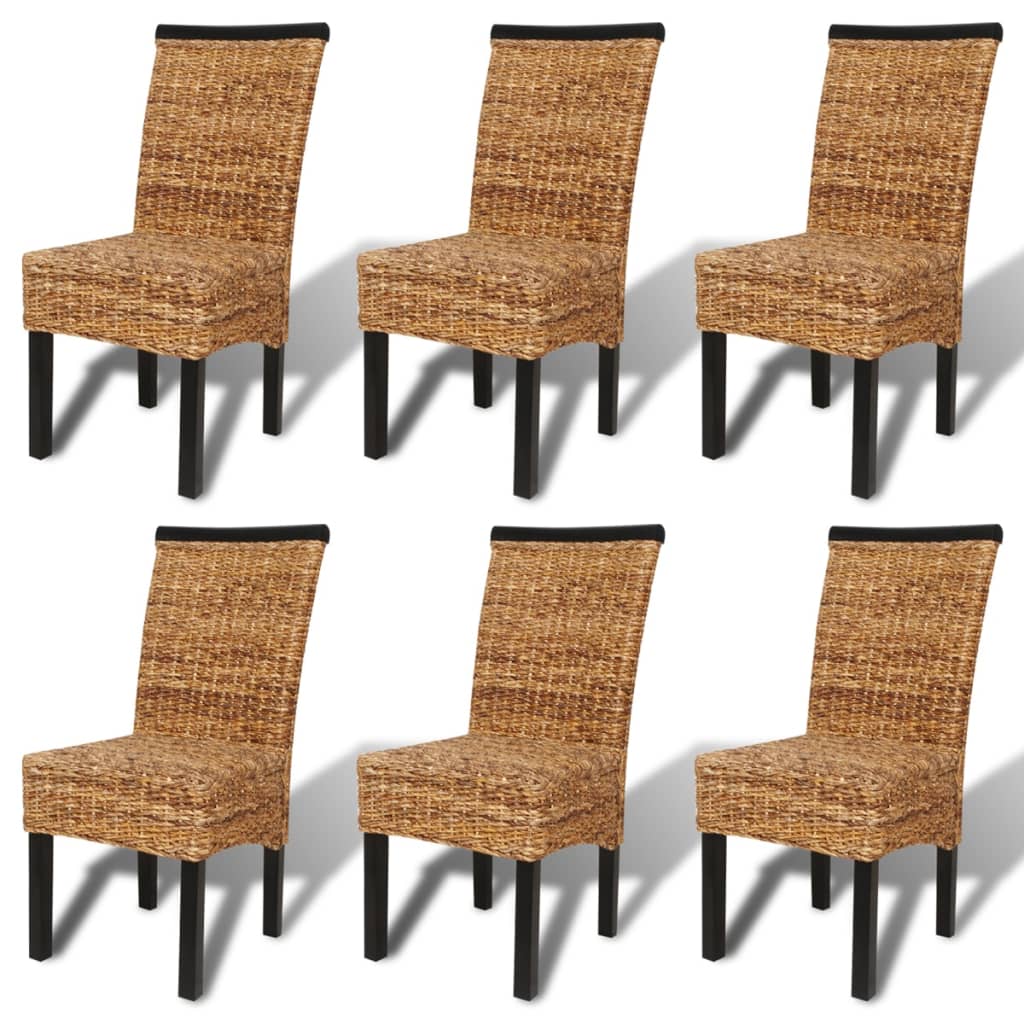 Dining Chairs 6 pcs Abaca and Solid Mango Wood - OLBRIT