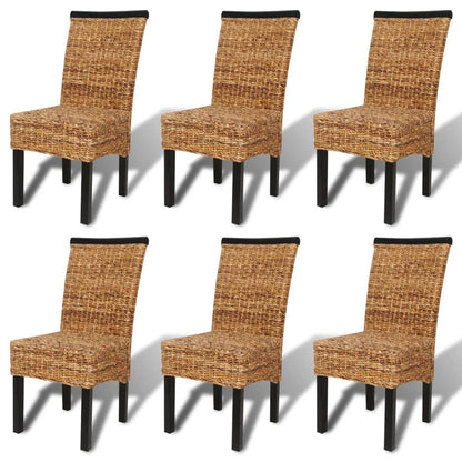 Dining Chairs 6 pcs Abaca and Solid Mango Wood - OLBRIT