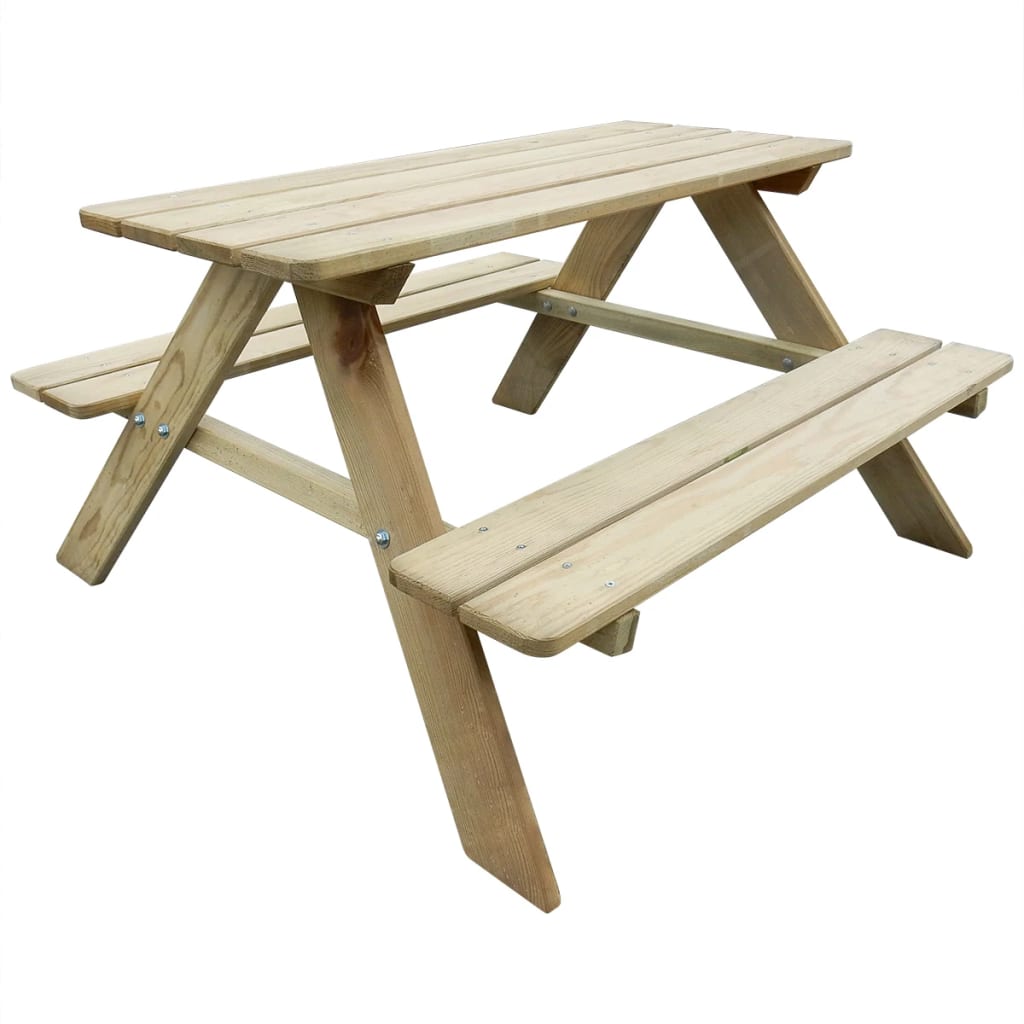 Kid's Picnic Table 89 x 89.6 x 50.8 cm Pinewood - OLBRIT