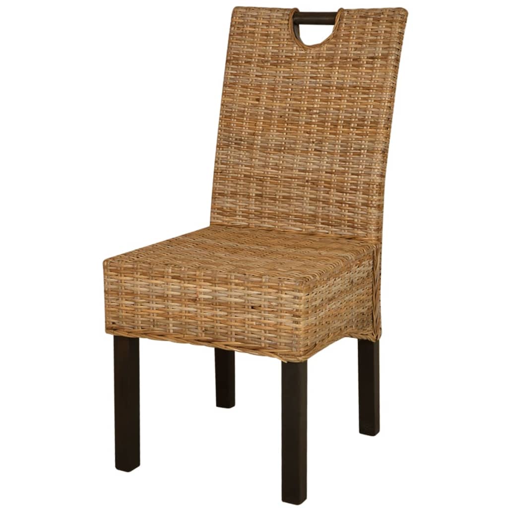 vidaXL Dining Chair 6 pcs Kubu Rattan Mango Wood - OLBRIT