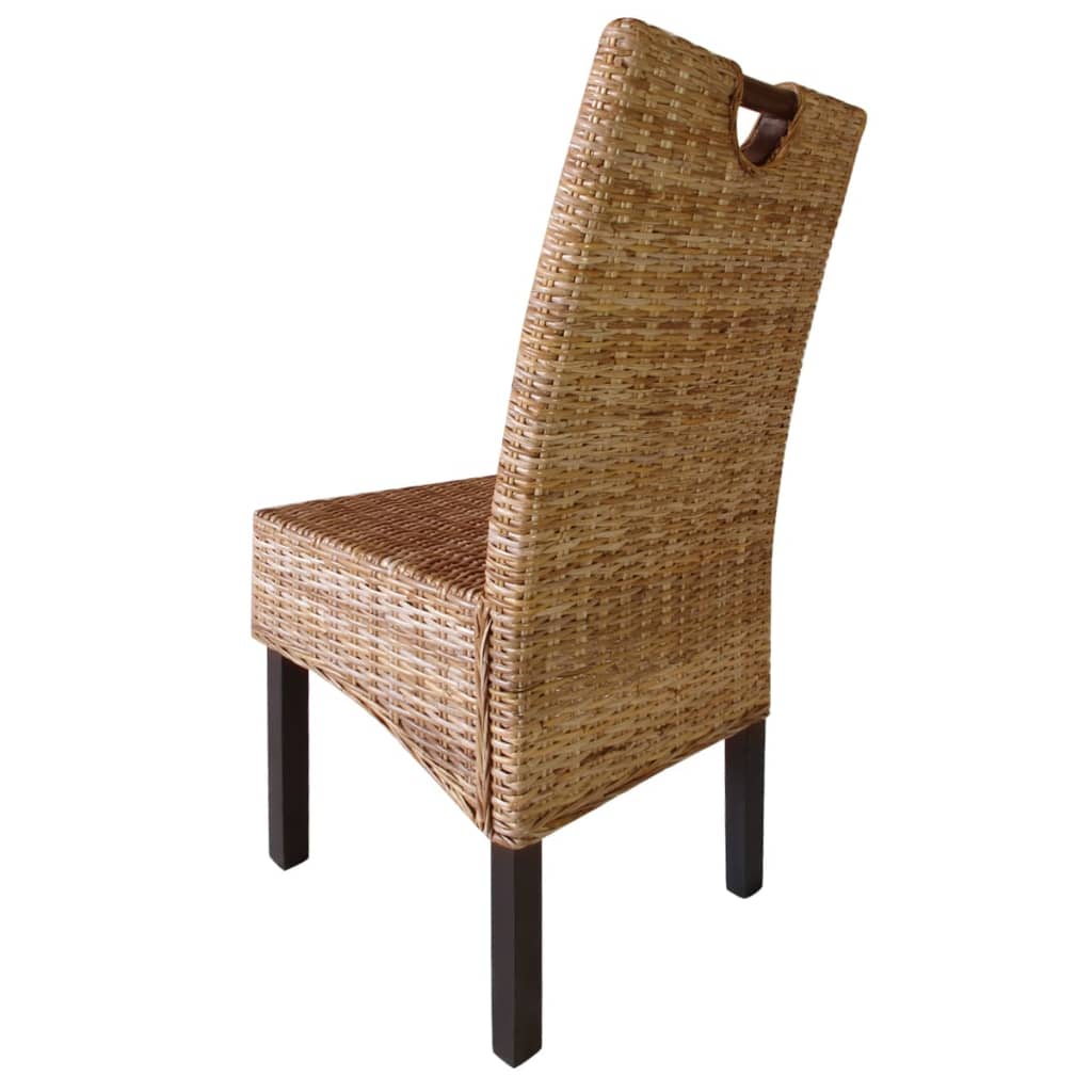 vidaXL Dining Chair 6 pcs Kubu Rattan Mango Wood - OLBRIT