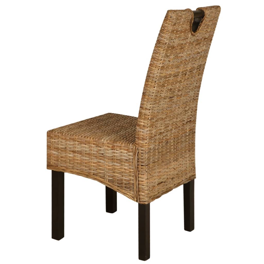 vidaXL Dining Chair 6 pcs Kubu Rattan Mango Wood - OLBRIT