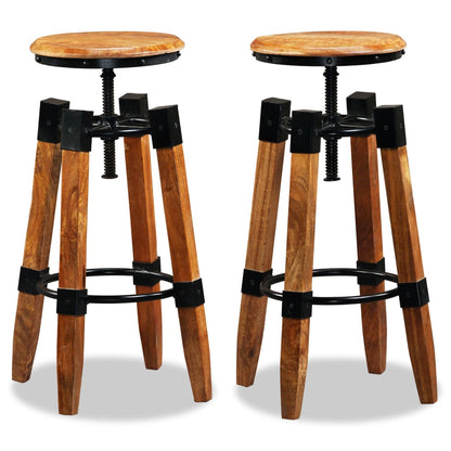 Bar Stools 2 pcs Solid Mango Wood - OLBRIT