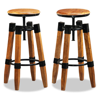 Bar Stools 2 pcs Solid Mango Wood - OLBRIT