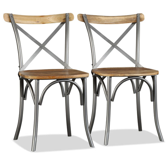 Dining Chairs 2 pcs Solid Mango Wood - OLBRIT