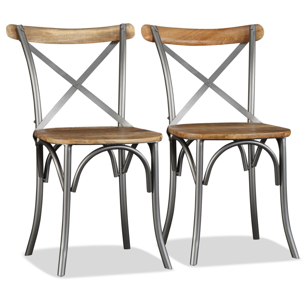 Dining Chairs 2 pcs Solid Mango Wood - OLBRIT