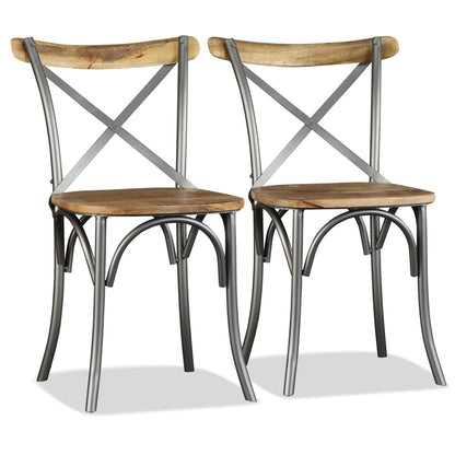 Dining Chairs 2 pcs Solid Mango Wood - OLBRIT