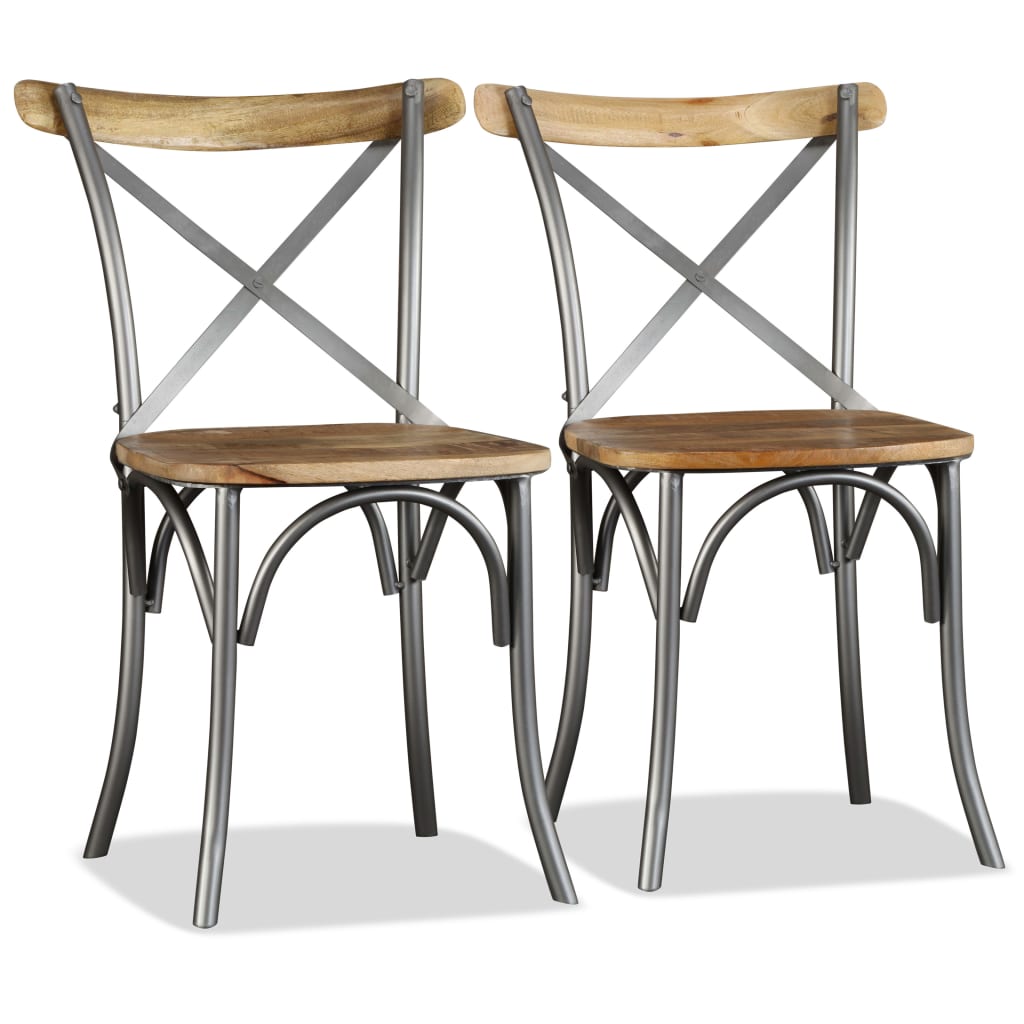 Dining Chairs 2 pcs Solid Mango Wood - OLBRIT