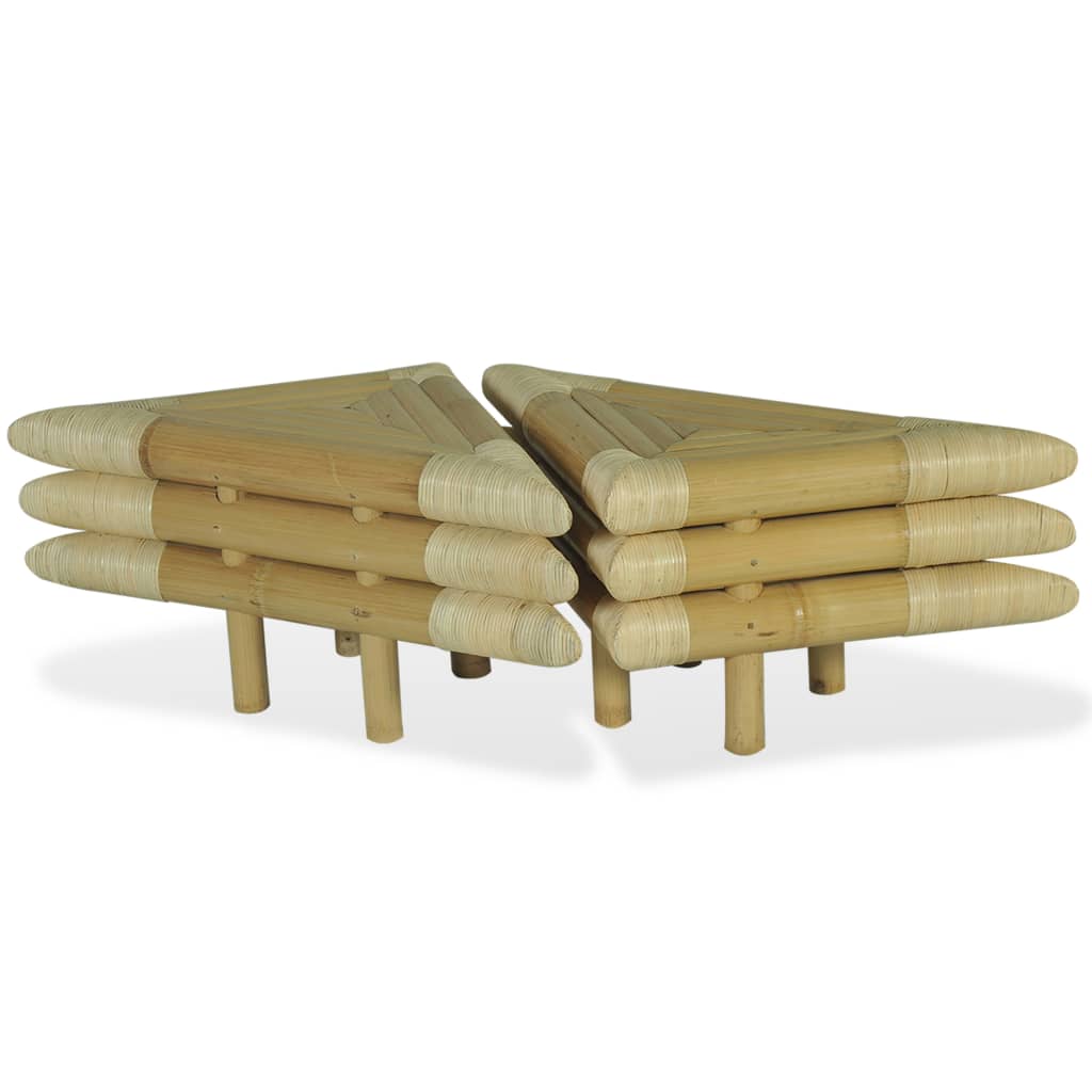Bedside Tables 2 pcs 60x60x40 cm Bamboo Natural - OLBRIT