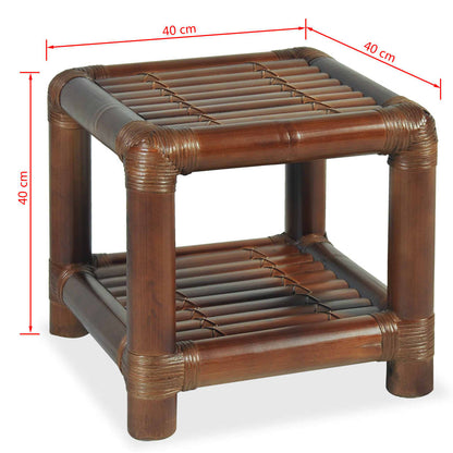 Bedside Table 40x40x40 cm Bamboo Dark Brown - OLBRIT