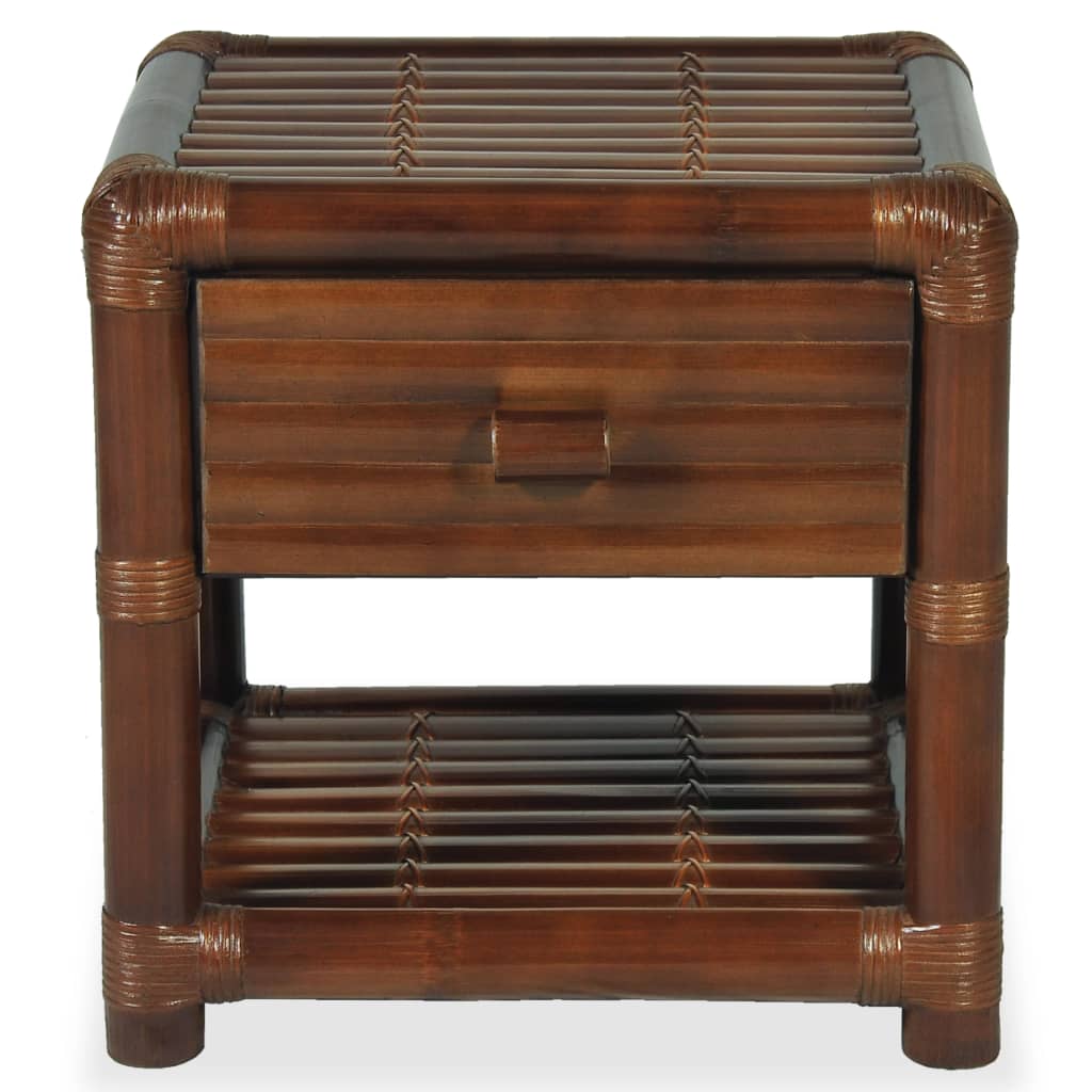 Bedside Table 45x45x40 cm Bamboo Dark Brown - OLBRIT