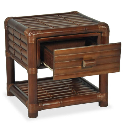 Bedside Table 45x45x40 cm Bamboo Dark Brown - OLBRIT