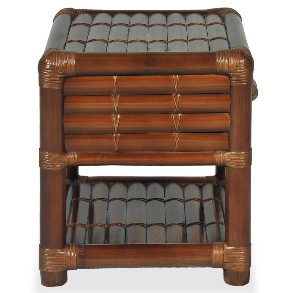 Bedside Table 45x45x40 cm Bamboo Dark Brown - OLBRIT