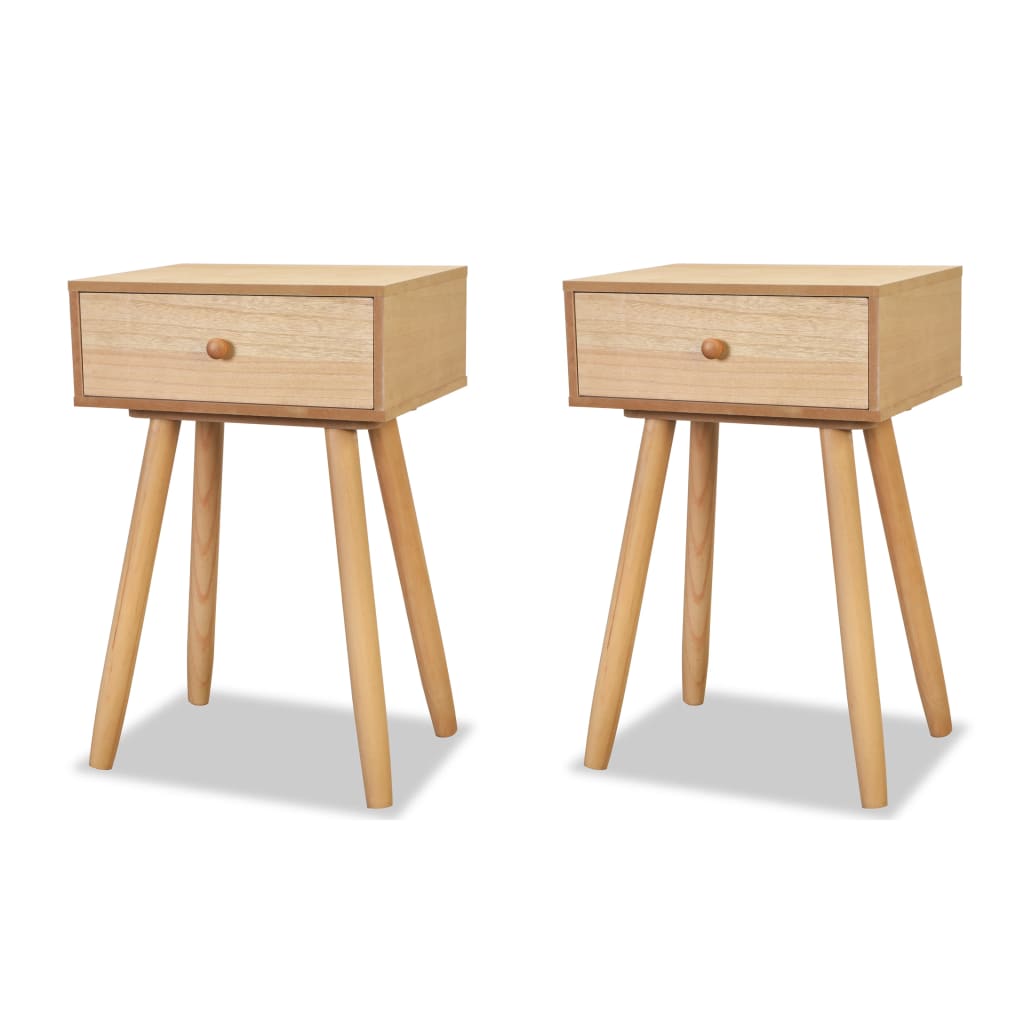 Bedside Tables 2 pcs Solid Pinewood 40x30x61 cm Brown - OLBRIT