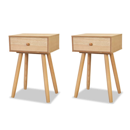 Bedside Tables 2 pcs Solid Pinewood 40x30x61 cm Brown - OLBRIT