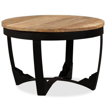 Side Table Solid Rough Mango Wood 60x40 cm - OLBRIT