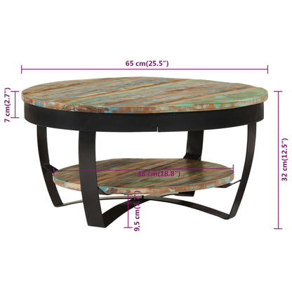 Coffee Table Solid Reclaimed Wood 65x32 cm - OLBRIT