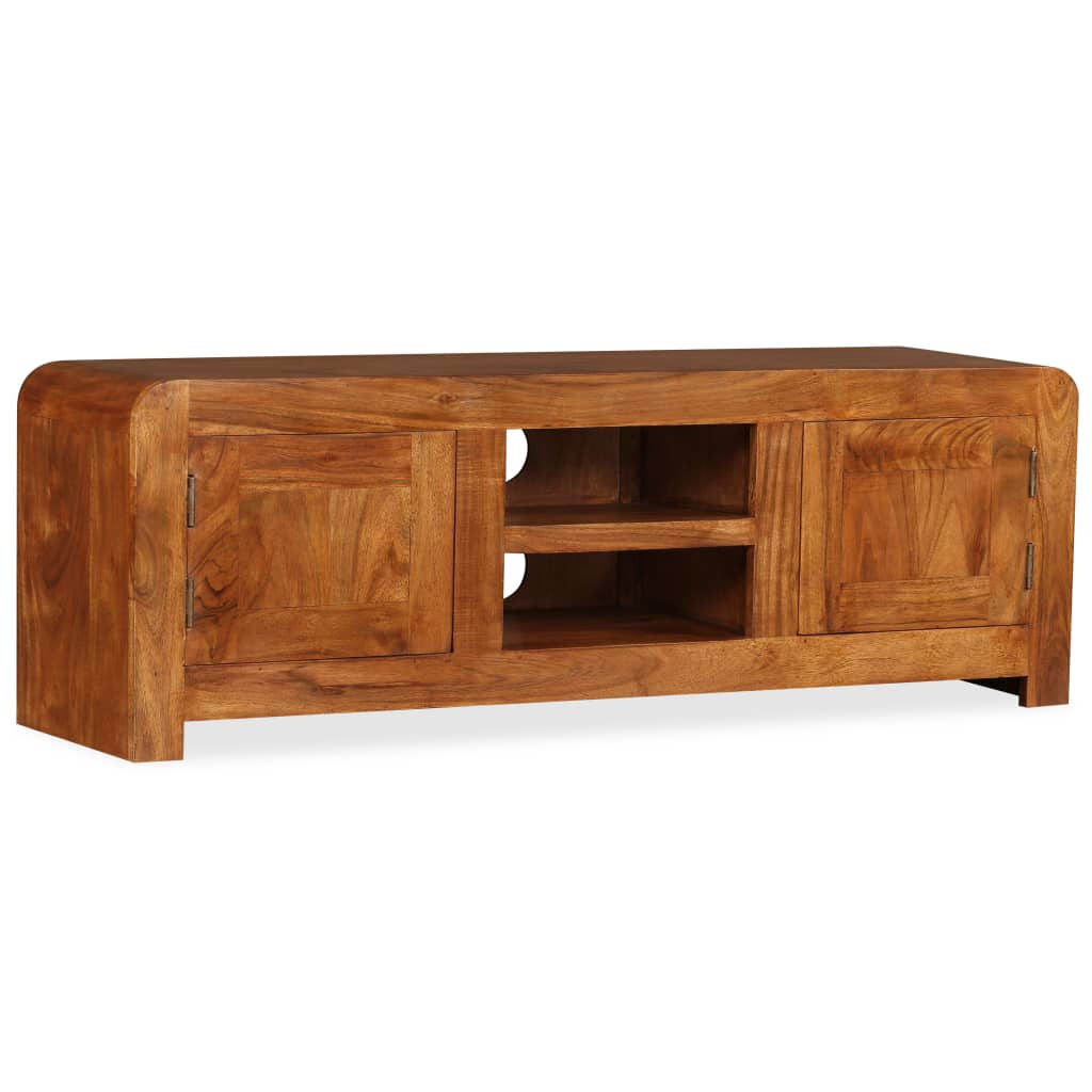 TV Cabinet Solid Wood with Honey Finish 120x30x40 cm - OLBRIT