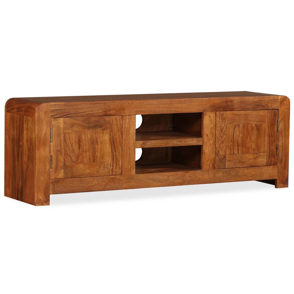 TV Cabinet Solid Wood with Honey Finish 120x30x40 cm - OLBRIT