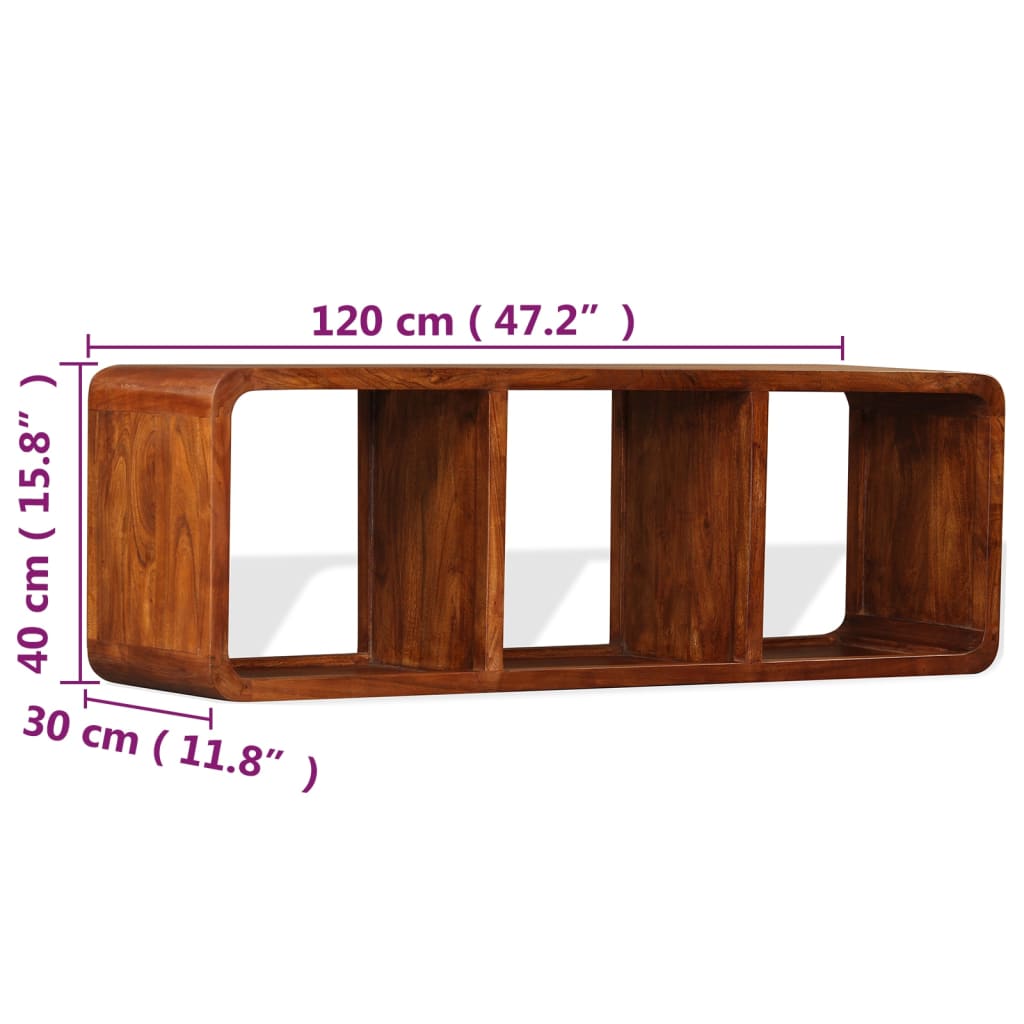 TV Cabinet Solid Wood with Honey Finish 120x30x40 cm - OLBRIT