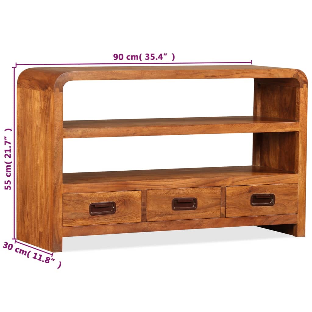 TV Cabinet Solid Wood Acacia 90x30x55 cm - OLBRIT