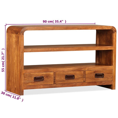 TV Cabinet Solid Wood Acacia 90x30x55 cm - OLBRIT