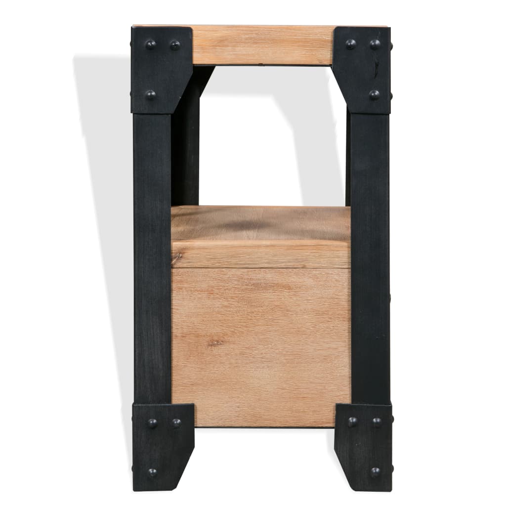 Nightstand Solid Acacia Wood Steel 40x30x54 cm - OLBRIT