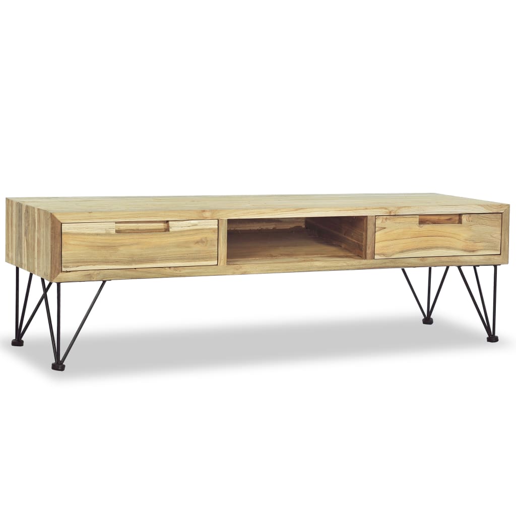 TV Cabinet 120x35x35 cm Solid Teak - OLBRIT