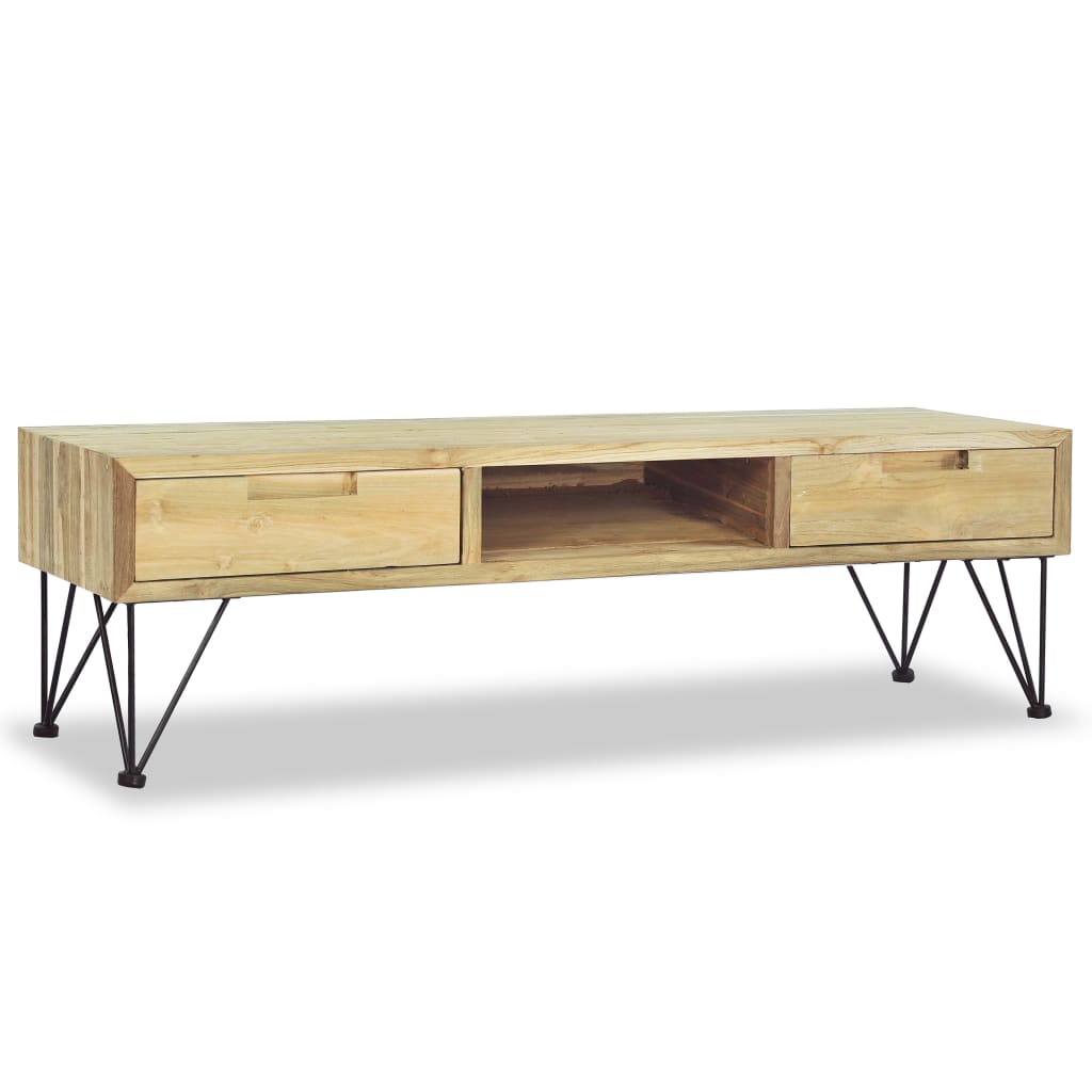 TV Cabinet 120x35x35 cm Solid Teak - OLBRIT