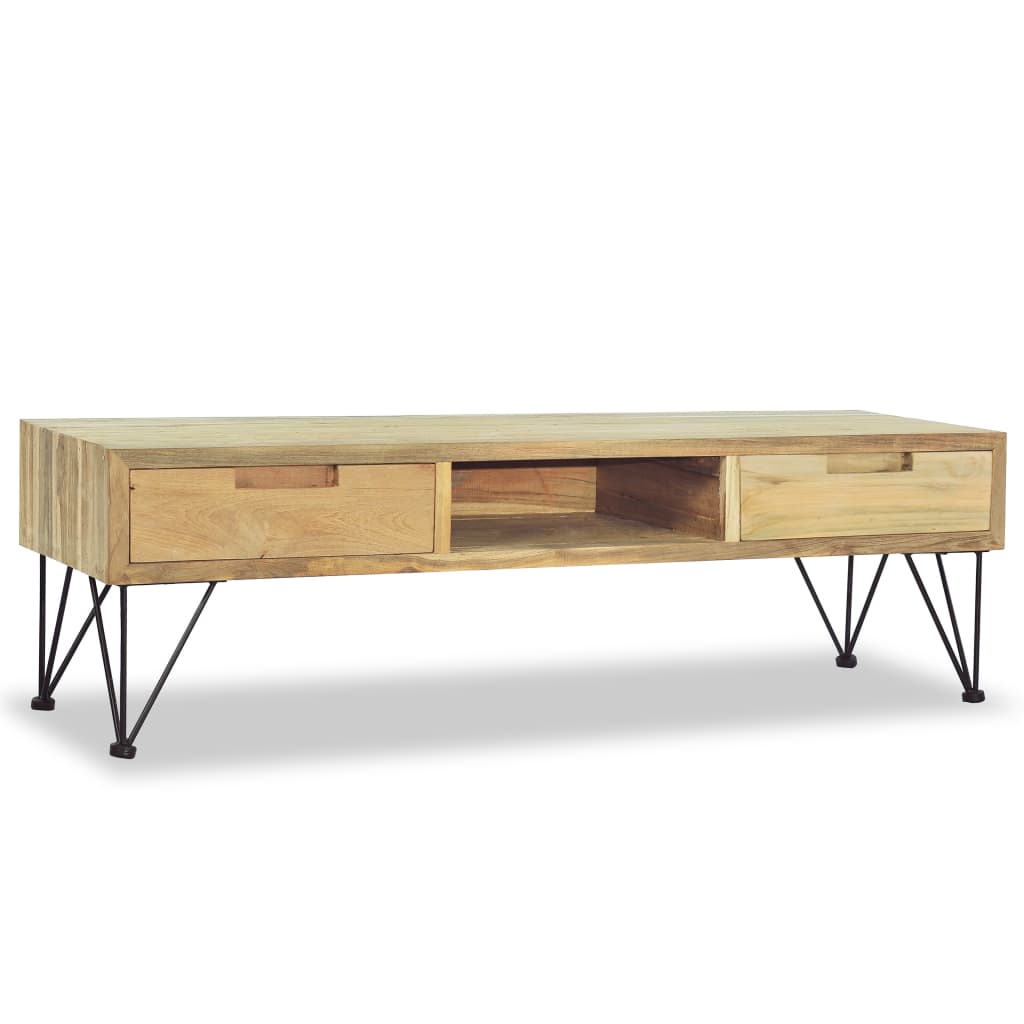 TV Cabinet 120x35x35 cm Solid Teak - OLBRIT
